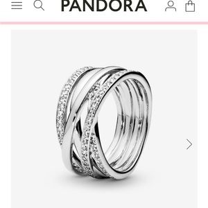 Pandora Sparkling and Polished Lines Ring